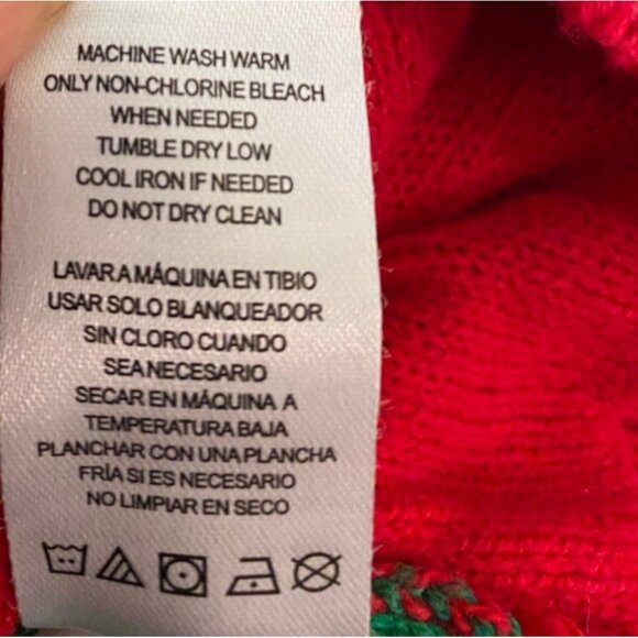 Santa Elf Christmas Sweater Green Red Striped Sleeves Fun Design XL - Picture 6 of 10